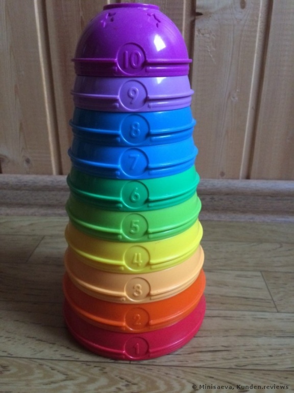 Mattel Fisher-Price W4472 - Brilliant Basics Stack und Roll Cups Spielkugel-Pyramide Foto