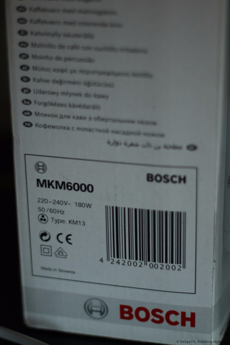 Bosch MKM6000 Schlagmesser-Kaffeemühle
