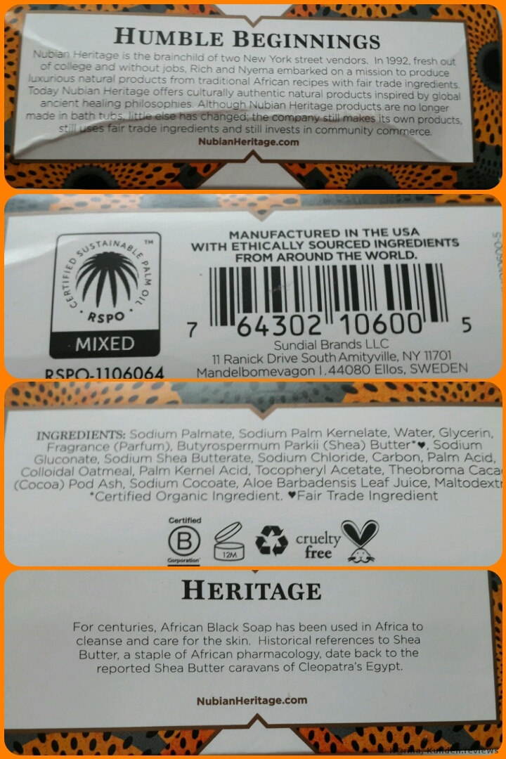 Nubian Heritage African Black Soap Afrikanische schwarze Seife  Foto