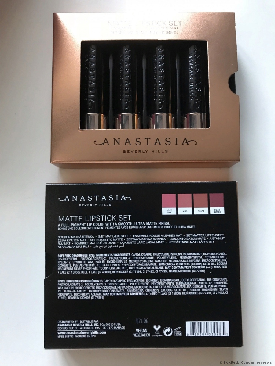 Anastasia Beverly Hills 4 Pc Set Mini Nudes Lippenstift