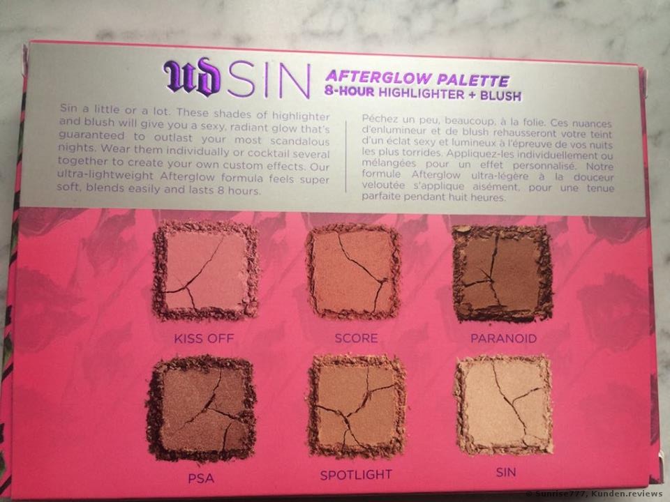 Urban Decay SIN AFTERGLOW - Highlighter + Blush Palette